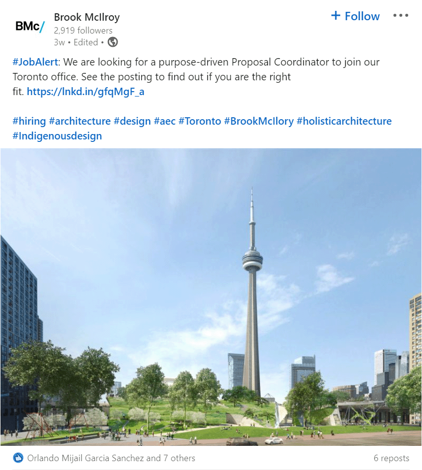 a facebook page with a picture of the cn tower in toronto.